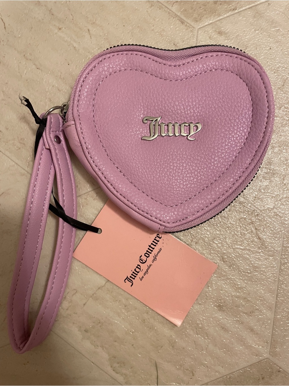 Juicy Couture Lilac Heart Wristlet Coin Purse